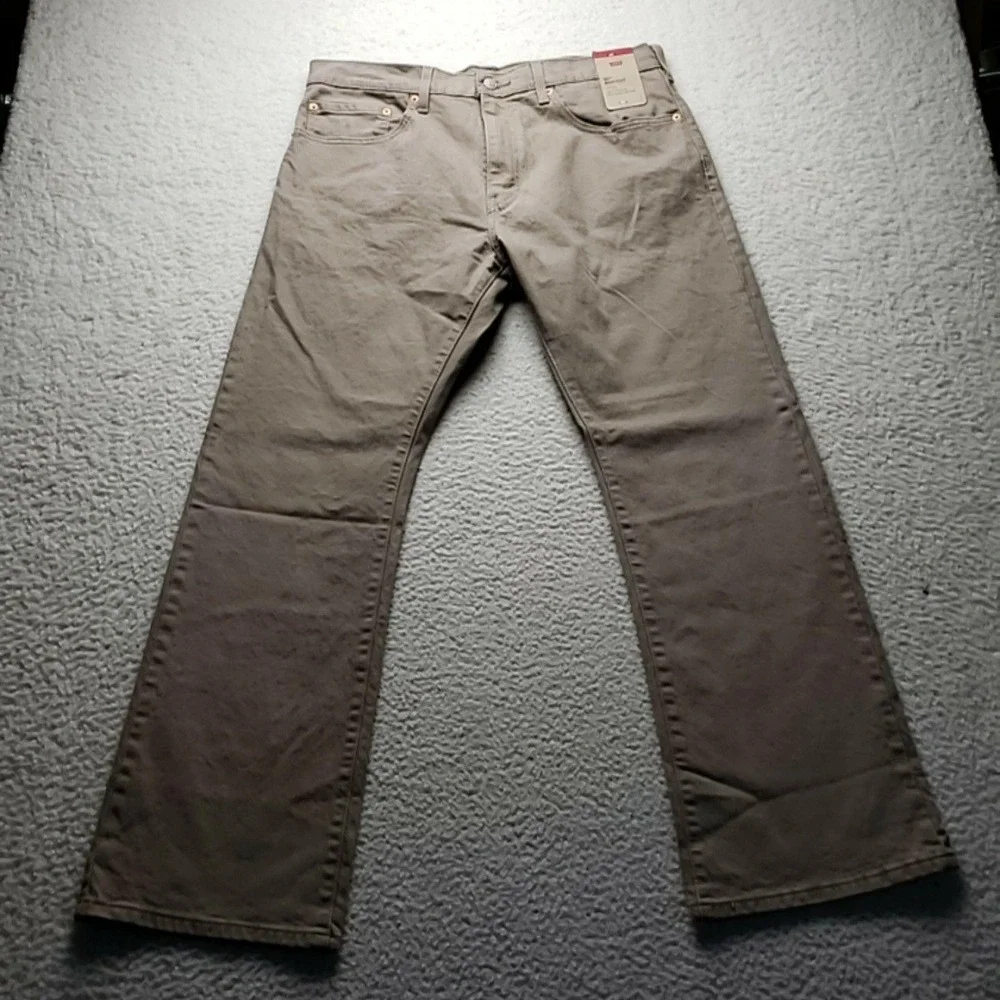 Levis 517 Jeans Mens 35x30 Beige Slim Fit Bootcut Stretch Denim Zip Fly Pants